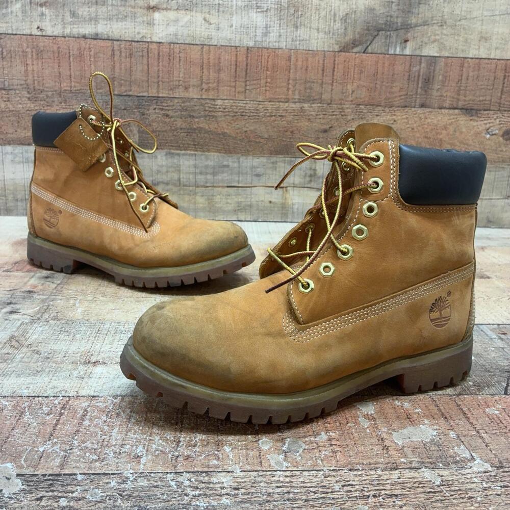 Timberland 10061 Boots Mens Size 8.5 42 Brown Nubuck Ankle Waterproof Work
